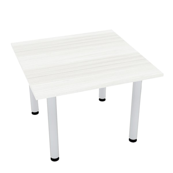 42 in W, 42 in L, 29 in H, Engineered Wood Top, White